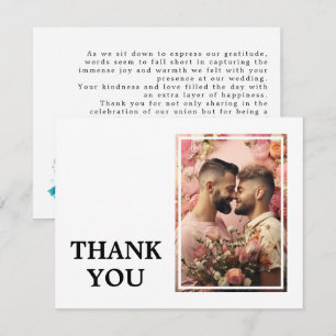 Carte De Remerciements Avec photo LGBTQ+ Tourtereaux arc-en-ciel