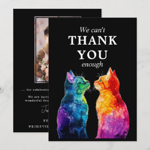 Carte De Remerciements Avec photo 🌈 Purrfectly Yours : Amour Arc-en-cie