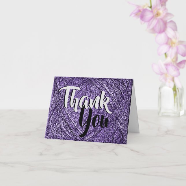 Carte de remerciements avec texture métallique vio (Orchidée)