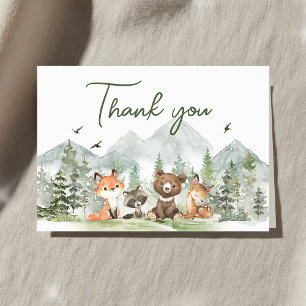 Carte De Remerciements Aventure Commencer le Baby shower des animaux des 