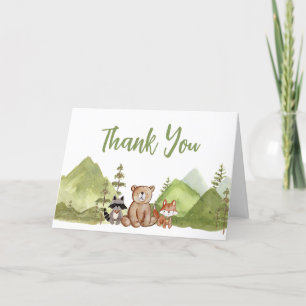 Carte De Remerciements Aventure Commencer le Baby shower forestier