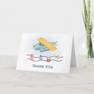 Carte De Remerciements Aventure de voyage d'été Fête pour bébé avion de m