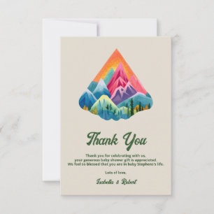 Carte De Remerciements Aventure en montagne pour la Baby Shower