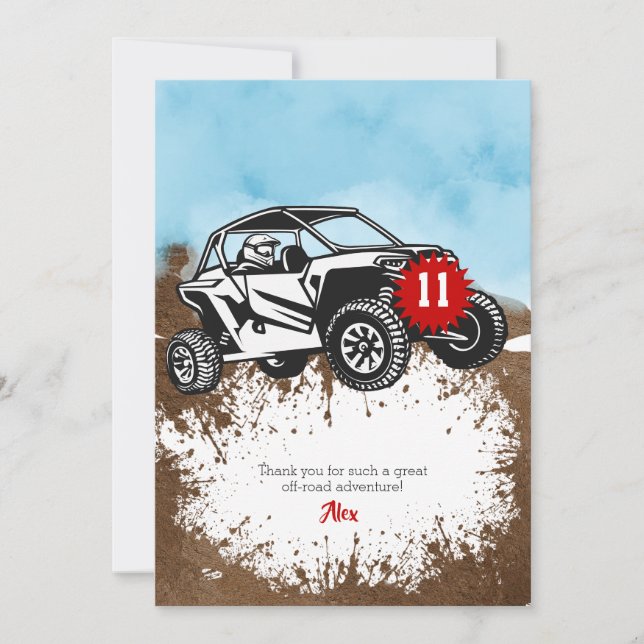 Carte De Remerciements Aventure tout-terrain Anniversaire camion monstre  (Devant)