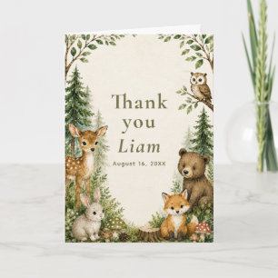 Carte De Remerciements Aventurier des Bois Premier Anniversaire