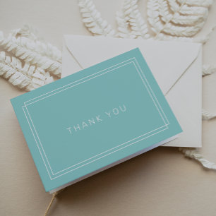Carte De Remerciements AVERT minimaliste moderne Mint Green Mariage cadre