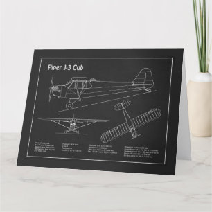 Carte De Remerciements Avion Cub - Plan directeur de l'avion PD