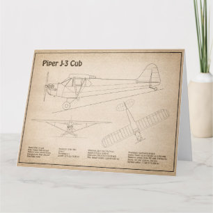 Carte De Remerciements Avion Cub - Plan directeur de l'avion SD
