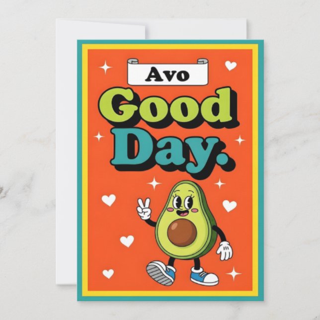 Carte De Remerciements Avo Good Day cute avocado pun gift graphic food (Devant)