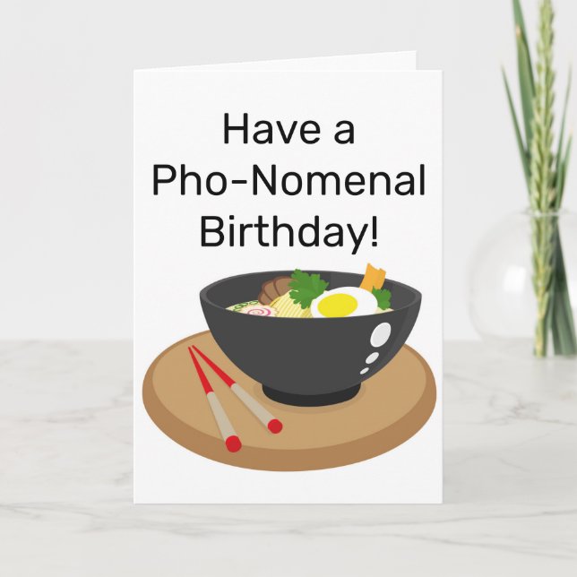 Carte De Remerciements Avoir un anniversaire PHO-NOMENAL (Devant)