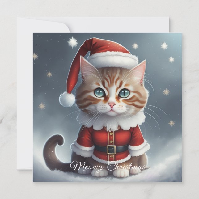 Carte De Remerciements Avoir un Noël parfait ~ Meow ^-^ (Devant)