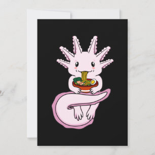 Carte De Remerciements Axolotl mangeant du Ramen Kawaii Amoureux des Anim