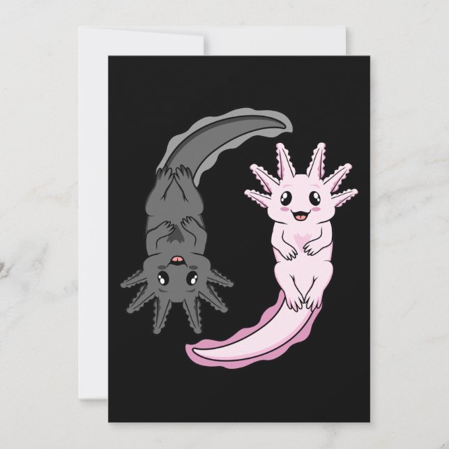 Carte De Remerciements Axolotl Yin Yang Kawaii Animal Amoureux des Axolot (Devant)