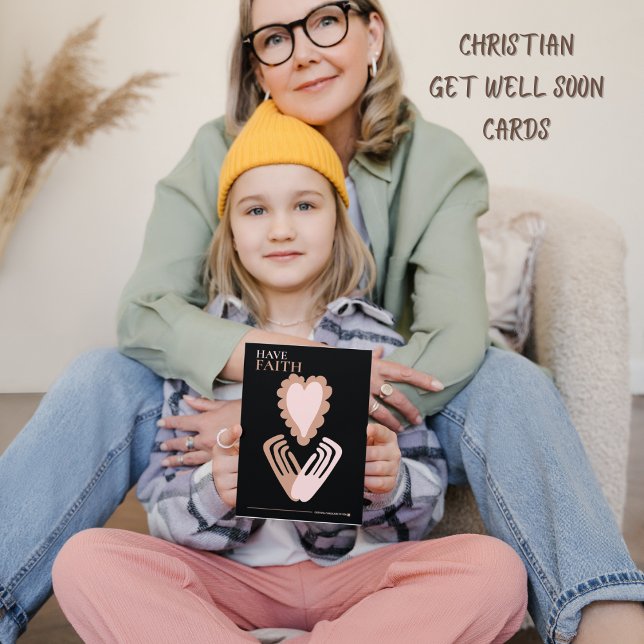 Carte De Remerciements Ayez Faith Citation Mains Coeur Obtenir Bonne Cart (Créateur téléchargé)