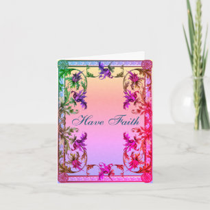 Carte De Remerciements Ayez Faith Elegant Floral Inspirational Note Card