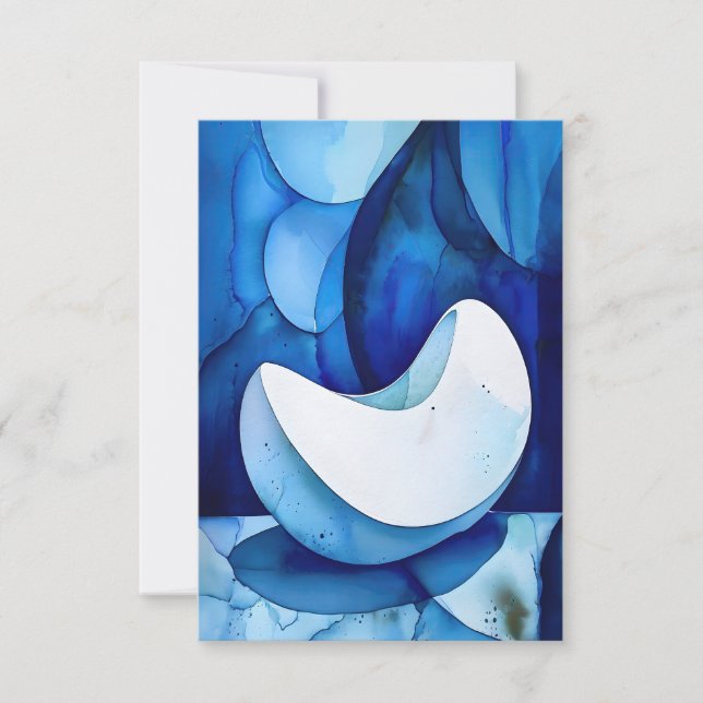 Carte De Remerciements Azure Curved Serenity (Devant)
