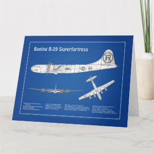 Carte De Remerciements B-29 Superforteresse - Plan directeur de l'avion A