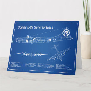 Carte De Remerciements B-29 Superforteresse - Plan directeur de l'avion A
