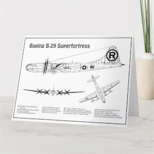 Carte De Remerciements B-29 Superforteresse - Plan directeur de l'avion B