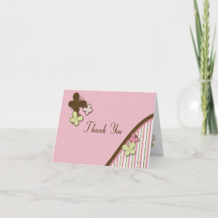Carte De Remerciements Babflies et Stripes Thank You
