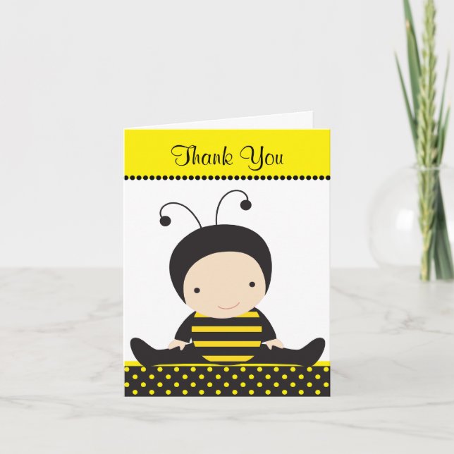 Carte De Remerciements Baby Bee Note (Devant)