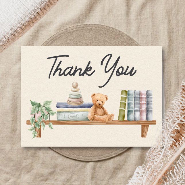 Carte De Remerciements Baby Books and Brunch Neutral Baby Shower (Books and Brunch Baby Shower Thank You Card)