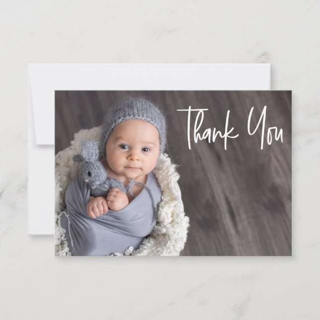 Carte De Remerciements Baby Boy Douche Cute Custom Modern (Devant)