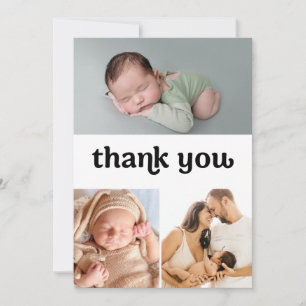 Carte De Remerciements Baby boy tendance Multiple Photos Personnalisées