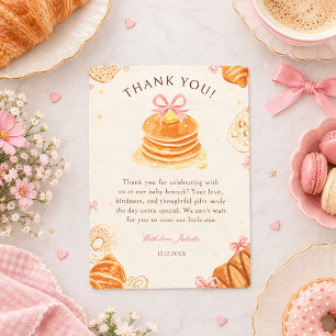Carte De Remerciements Baby Brunch Pancakes Arc-en-ciel Fille Baby Shower