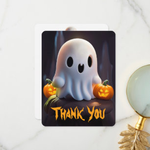Carte De Remerciements Baby Ghost Déplaisant mignon caractère Halloween