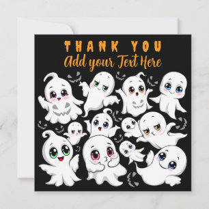 Carte De Remerciements Baby Ghosts Éffrayant mignon Halloween humeur