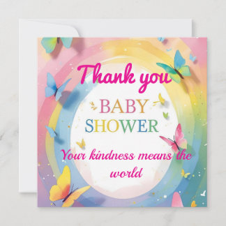 Carte De Remerciements Baby Girl Thank You Card