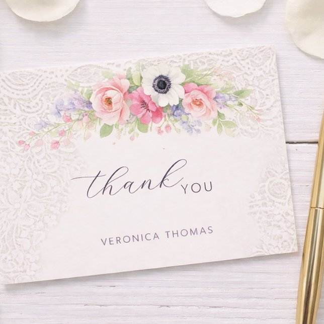 Carte De Remerciements Baby in Bloom Sweet Floral Baby Shower (Créateur téléchargé)