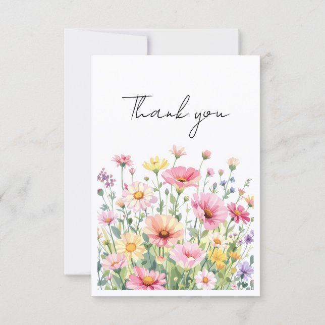 Carte De Remerciements Baby in Bloom Wildflower Thank you Cards (Devant)