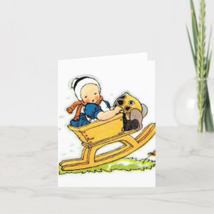 Carte De Remerciements Baby in Rocker Vintage