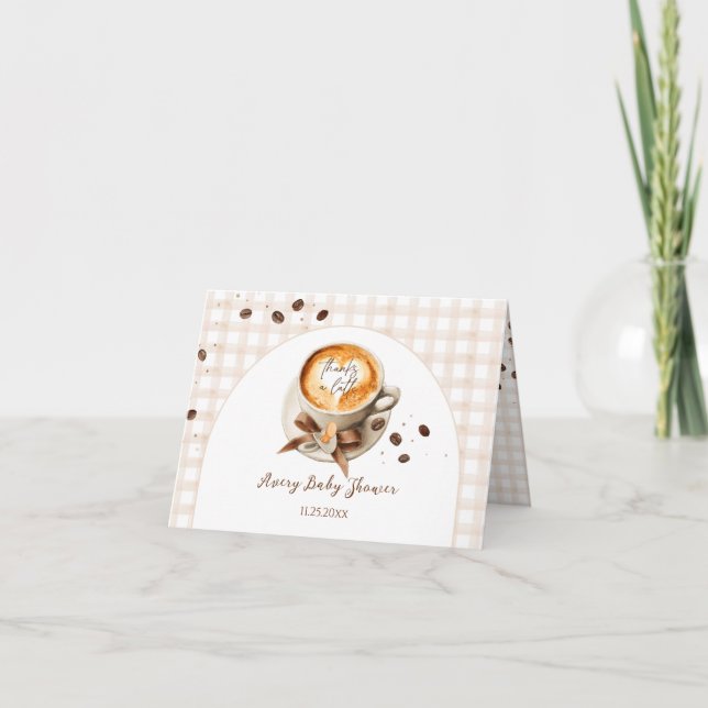 Carte De Remerciements Baby is Brewing Coffee Bean Theme Baby Shower (Devant)