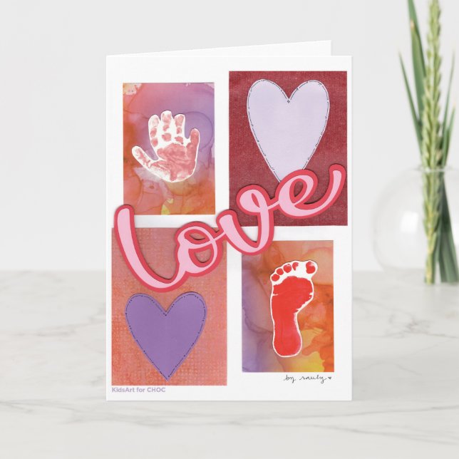Carte De Remerciements Baby Love - Kids Art for CHOC (Devant)