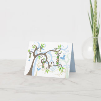 Carte De Remerciements Baby Peas in Pod Twin Boys Thank You Note Card
