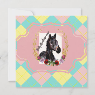 Carte De Remerciements Baby Racehorse Jacquard jument dire n'importe quoi