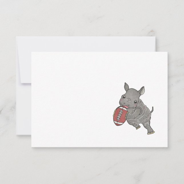 Carte De Remerciements Baby Rhino Football N'Importe Quelle Occasion Simp (Devant)