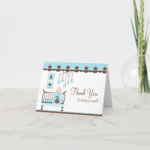 Carte De Remerciements Baby Room Blue Thank You Note Card