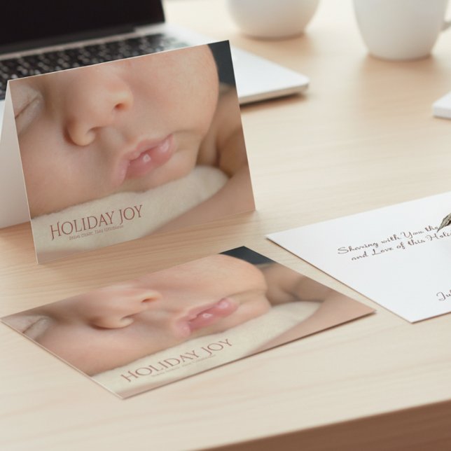 Carte De Remerciements Baby’s First Christmas Holiday Joy Photo Christmas (Créateur téléchargé)