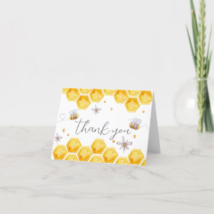 Carte de remerciements Baby shower abeilles