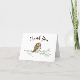 Carte De Remerciements Baby shower animal de Owl Woodland