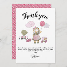 Carte de remerciements Baby shower aquarelle