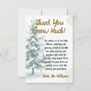 Carte De Remerciements Baby Shower Arbre d'Hiver enneigé 
