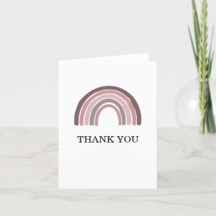 Carte De Remerciements Baby shower arc-en-ciel Mauve