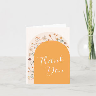 Carte De Remerciements Baby shower Arc Fleur sauvage Boho Automne Simple
