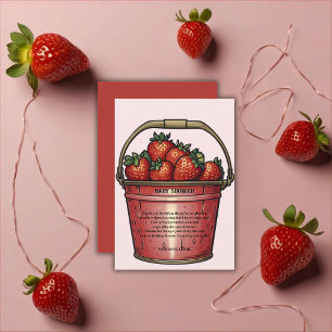 Carte De Remerciements Baby Shower au Seau Sucré de Fraises
