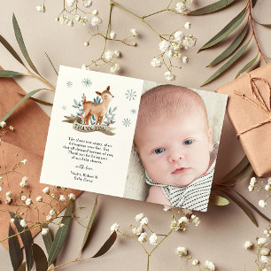Carte De Remerciements Baby shower aux cerfs d'hiver